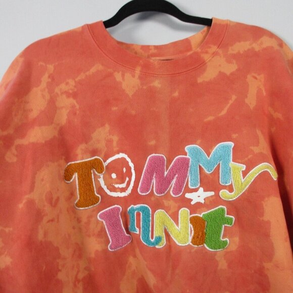 TommyInnit Limited Edition Crewneck Sweatshirt Unisex L Orange Tie Dye Cozy 794 - Picture 4 of 13